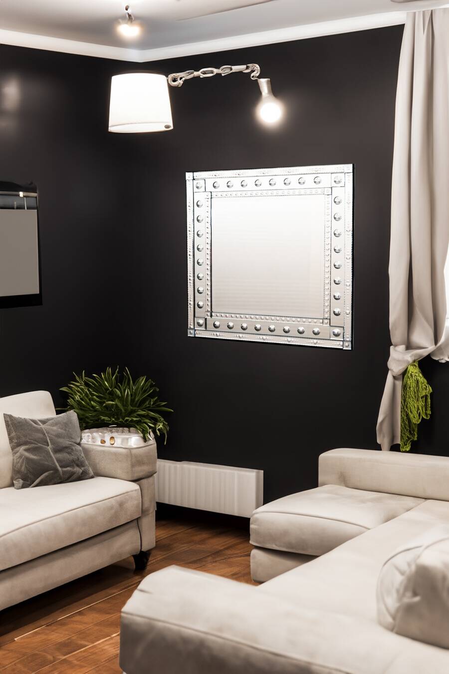 Square decorative wall mirror, 1970-1979