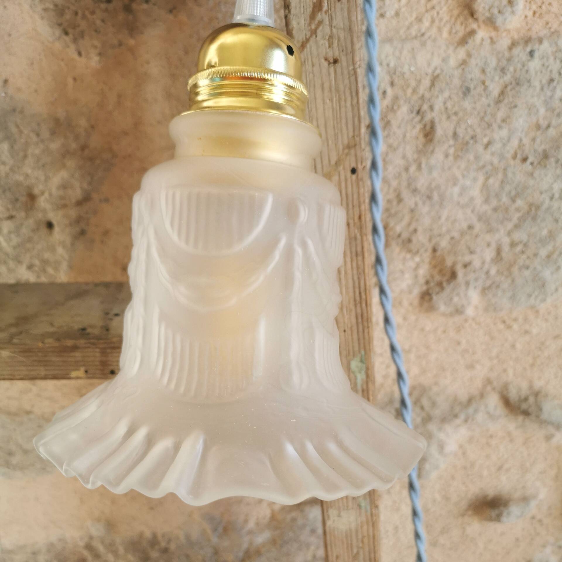 Lampe Baladeuse Art Déco, Câble bleu