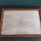 French vintage tray from the 50s, oak and glass
