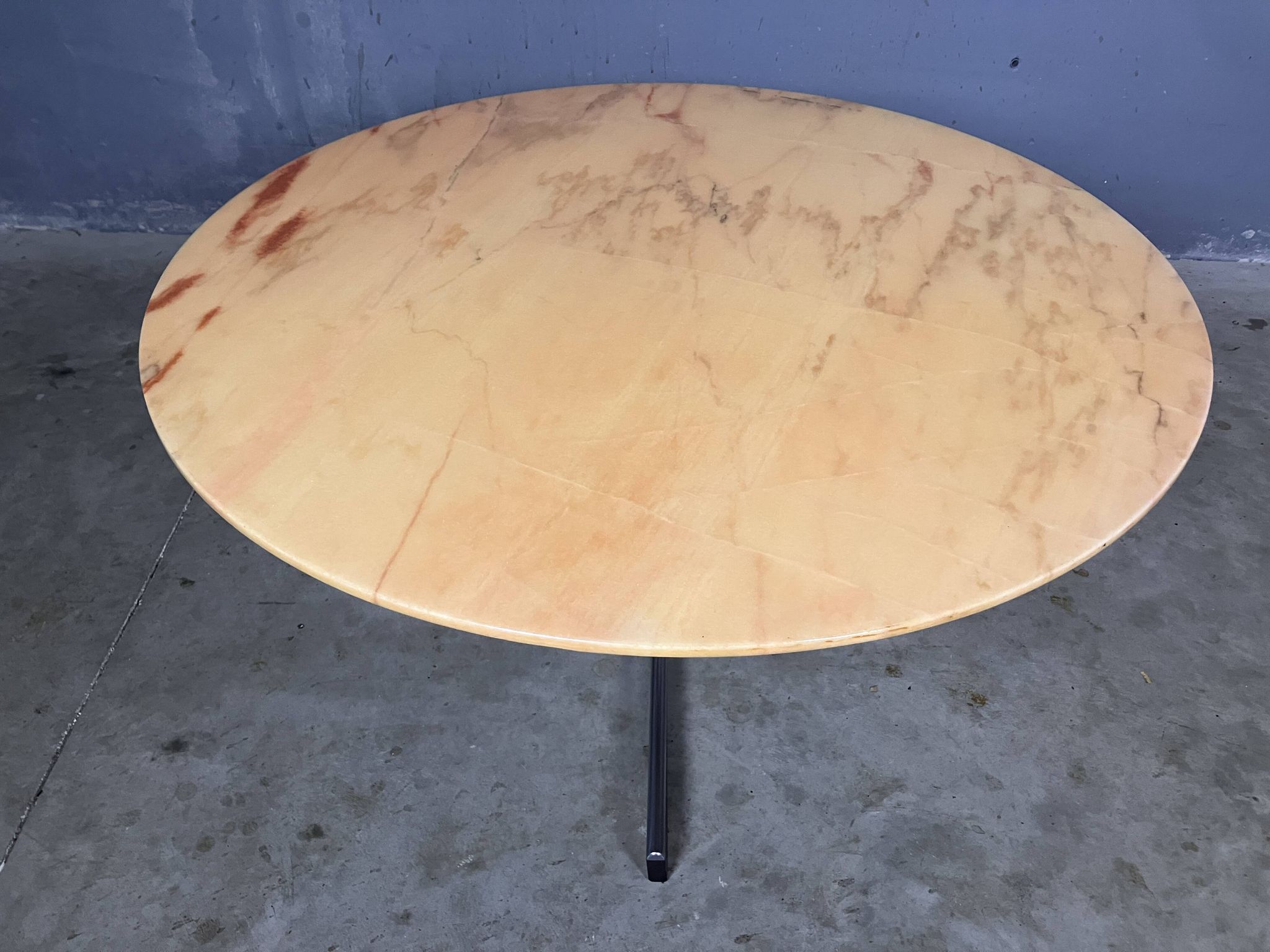 Mid Century coffee table in chrome, marble, and rosewood.