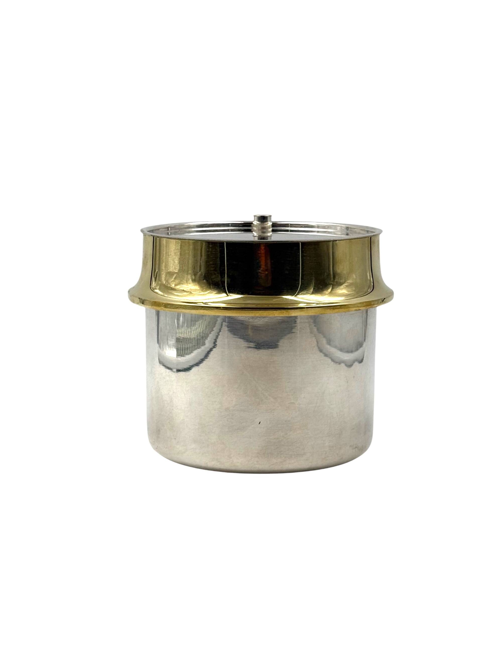 Hollywood regency gold Ice Bucket, Italy ca. 1980s