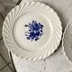 set of 5 F&G Lunéville flower dessert plates 60s
