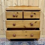 Commode anglaise en sapin de la fin du XIXème, 4 tiroirs