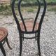 Duo chairs Thonet Austria seated cannée bistro blackened wood