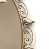 Deknudt 60s gold brass oval mirror- 65x50cm