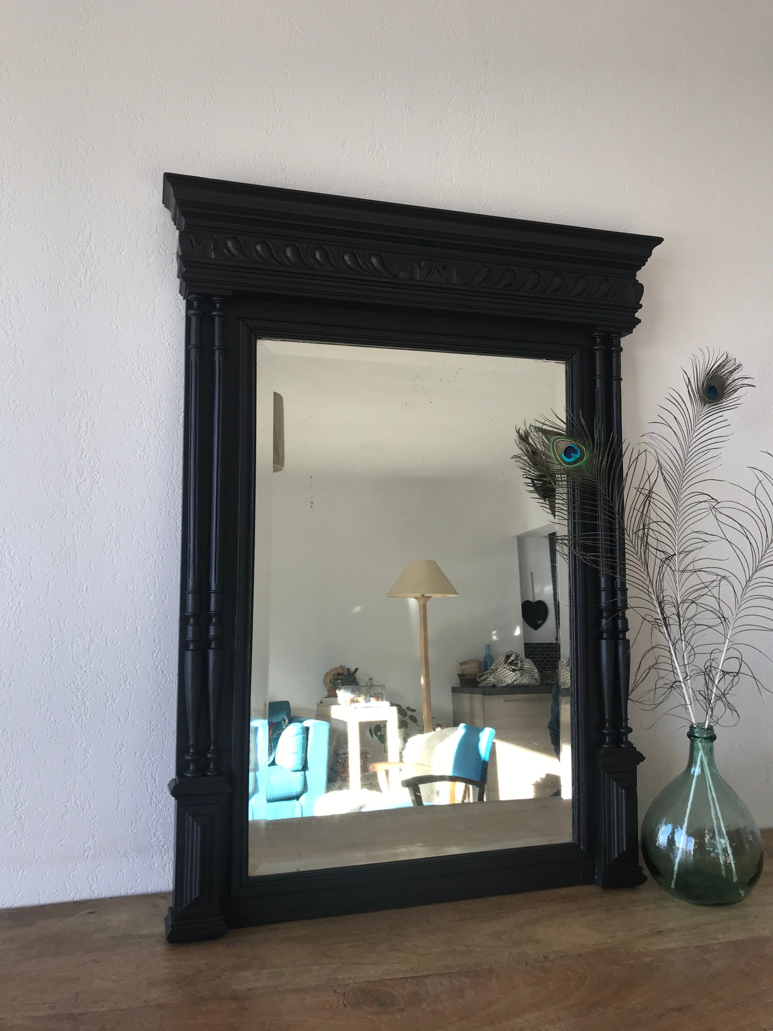 Mirror black trumeau - 107x81cm