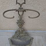 Porte-parapluie en bronze et laiton décor d'un cygne