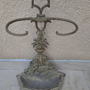 Bronze and brass umbrella stand decorated with a swan