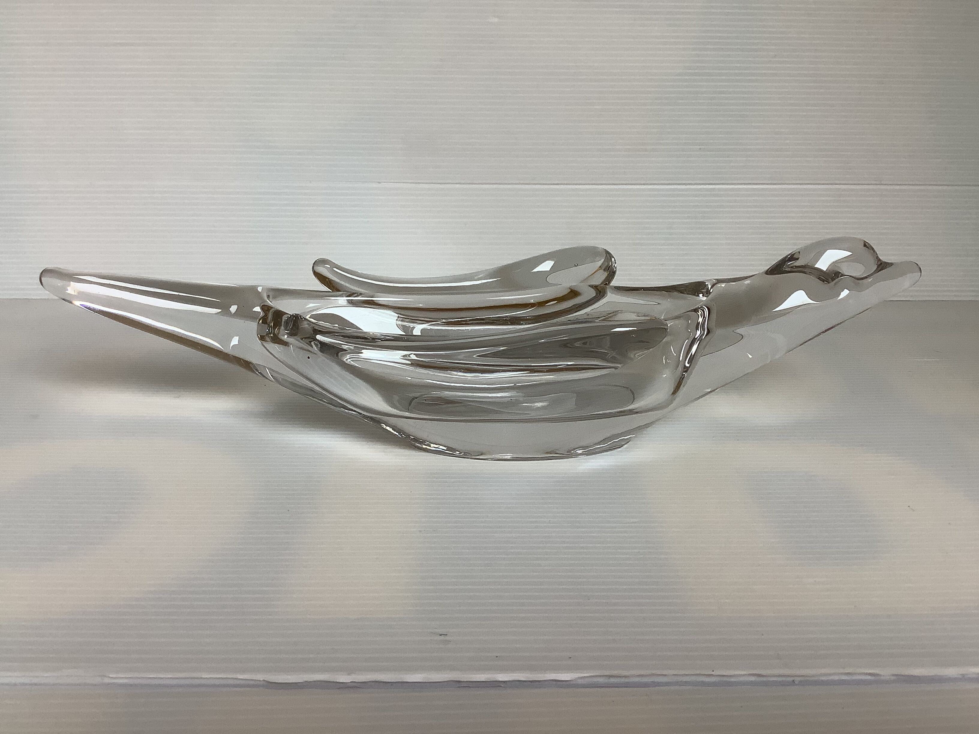 Trinket bowl swallow crystal valves the chatel France