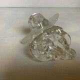 Trio of frosted molded glass angel candle holders