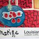 Original poster exhibition henri matisse, red interior, still life on blue table, 1947-1985