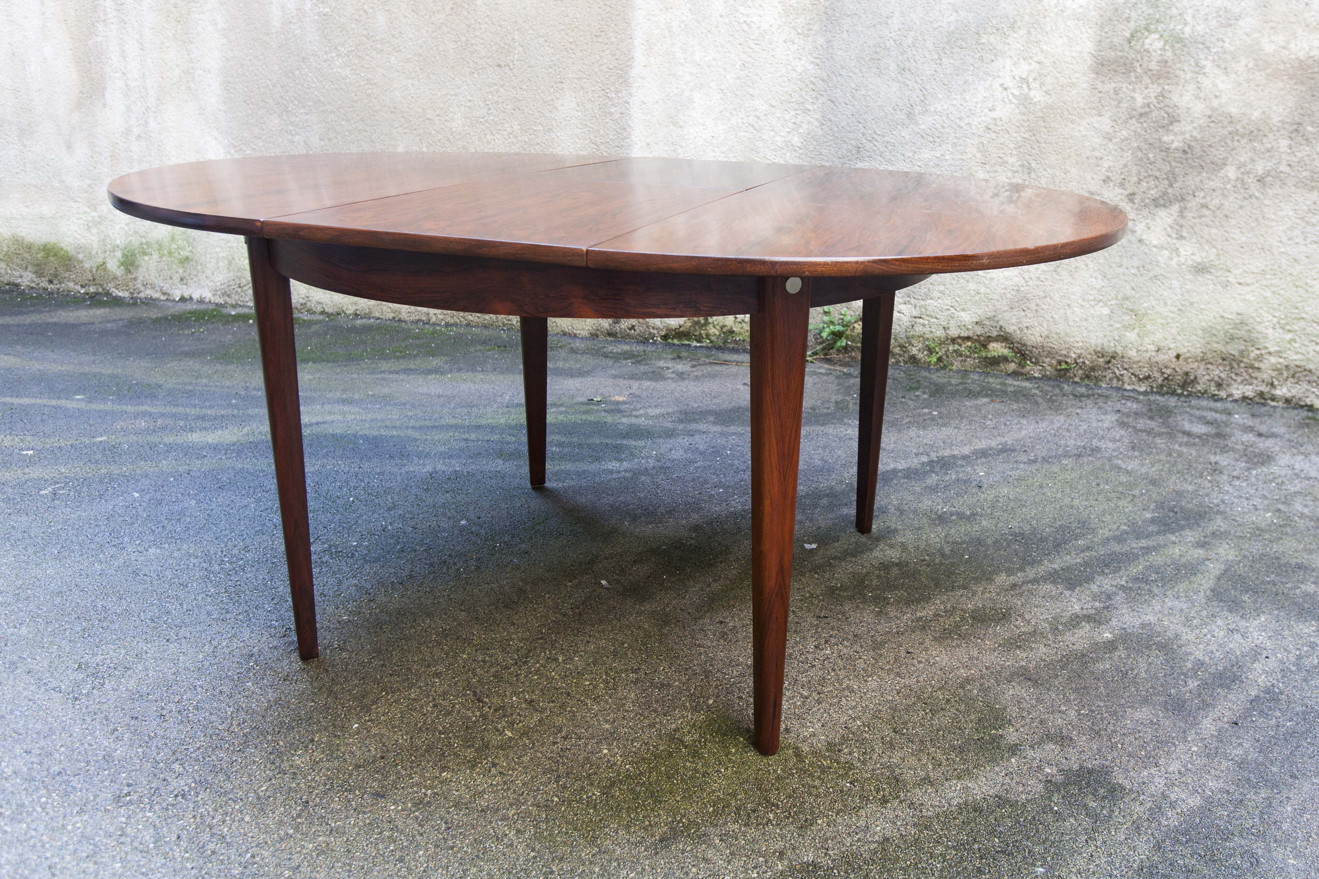 Table transformable en palissandre de rio 118cm