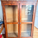 Solid wood display cabinet - walnut veneer