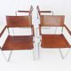 Matteo Grassi MG5 set of 4 leather cantilever chairs