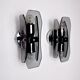 Pair of black Veca wall lamps, murano glass, Italy, 1960