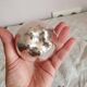 Vintage hollywood regency style apple shaped silver metal box