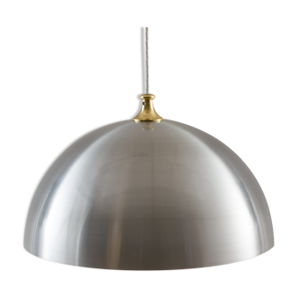 Mid-Century Danish Pop Art Aluminum Lamp with Brass Top, 1970s