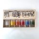 6 colourful vintage glasses, shot glasses Glashütte, 70's