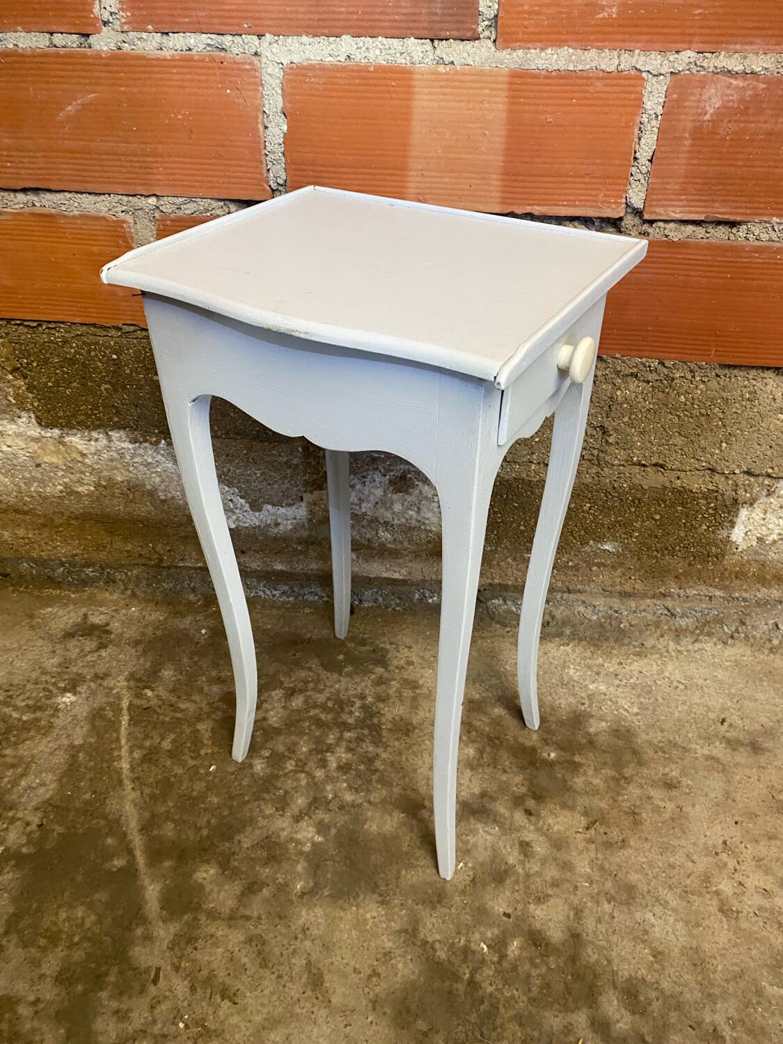 Louis xv style nightstand table wood drawer side vintage