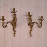 Pair of bronze sconces, mid-18th century