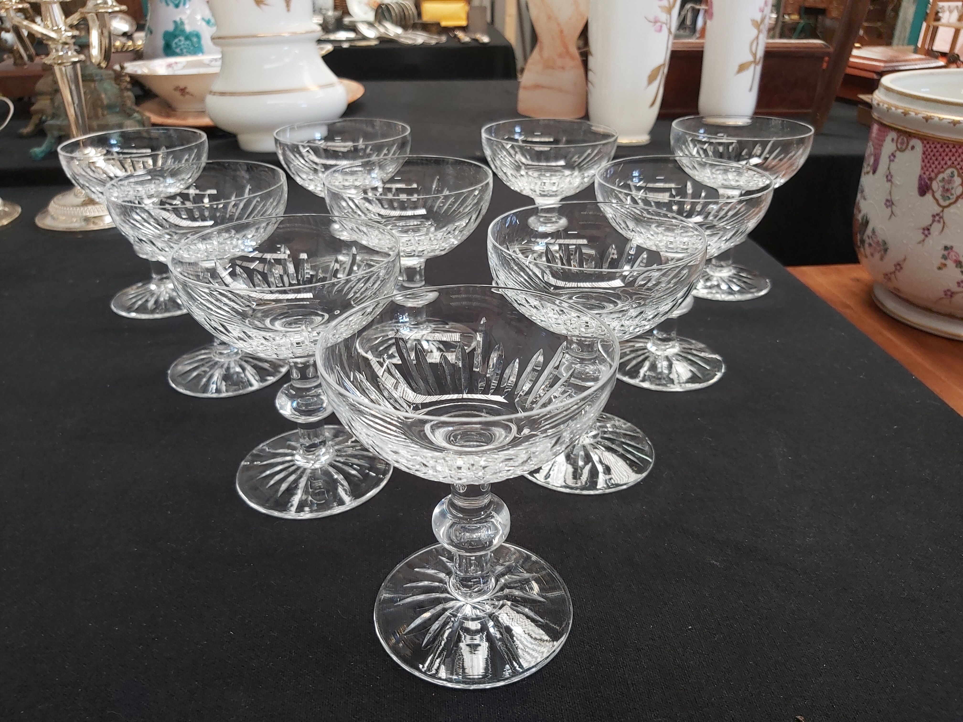 10 crystal Champagne glasses