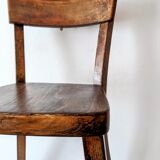 High chair in varnished wood 50s