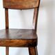 High chair in varnished wood 50s