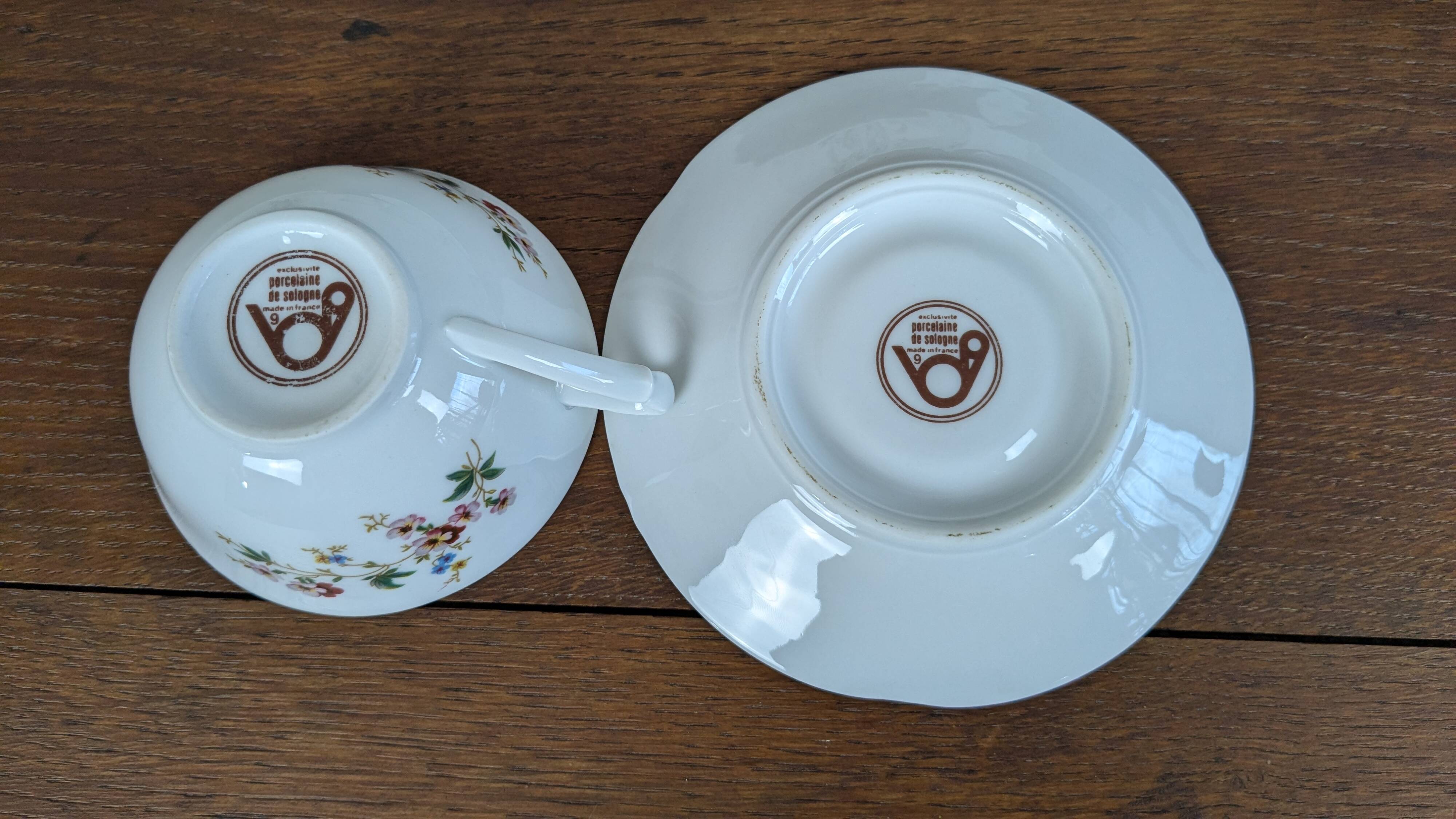 12-piece coffee service in Sologne porcelain, France