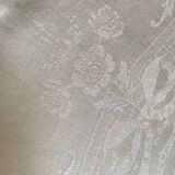 6  serviettes de table en fil de coton damassé blanc monogramme SL.