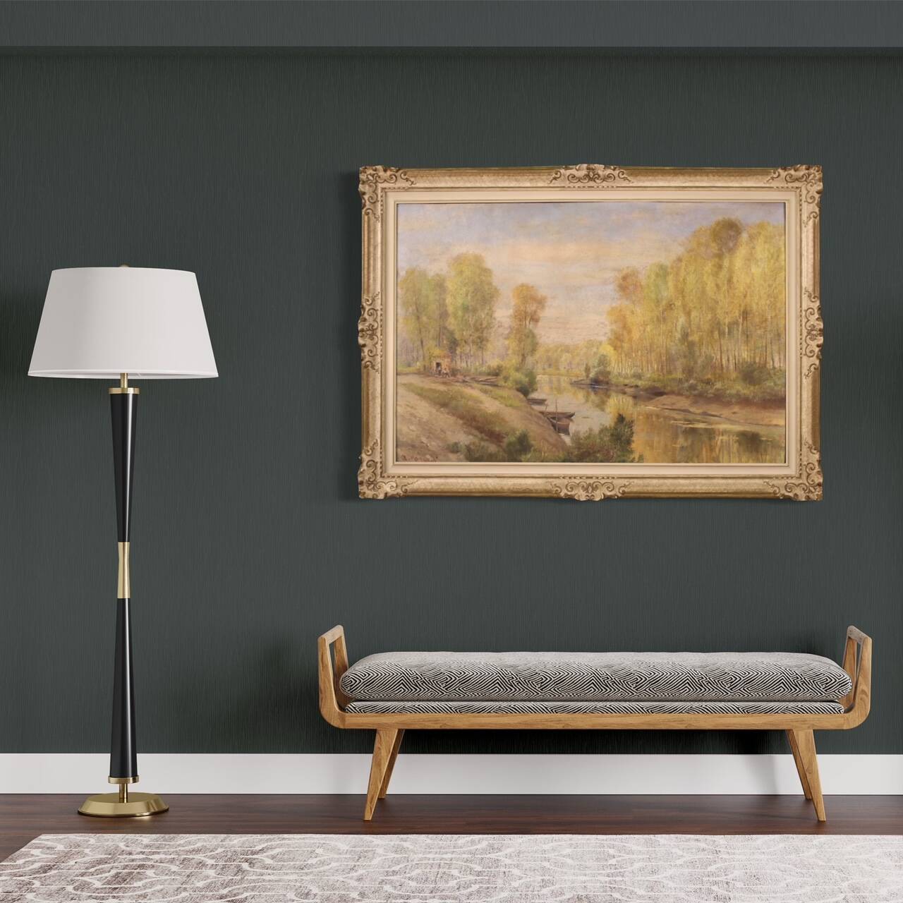 Landscape painting signed A. Corradi, 1950s