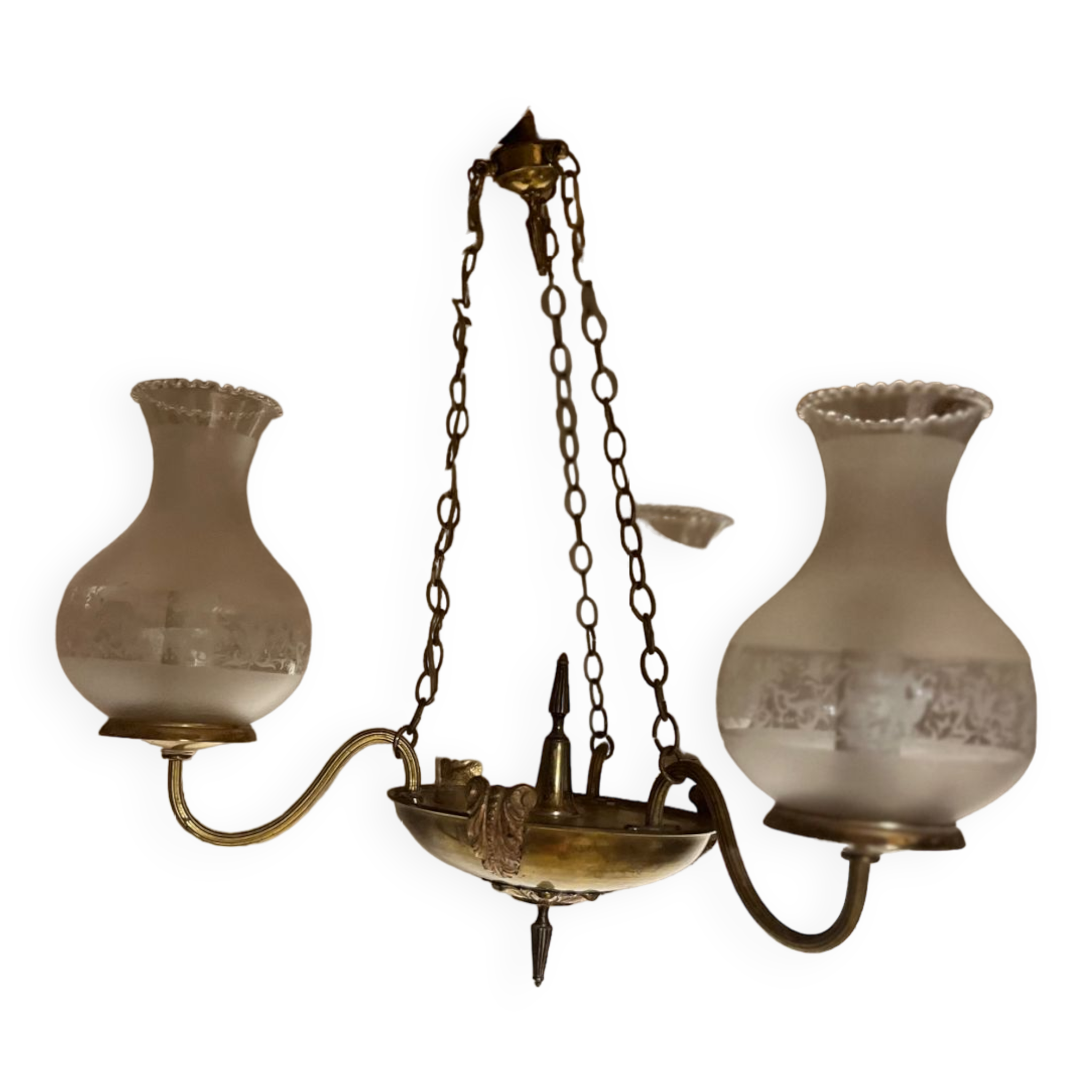 Chandelier with 3 arms in brass 1950/60