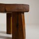 Brutalist Solid Oak Side Table with Wooden Pins, 1960s