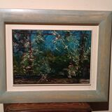 Huile sur toile titre "la pergola" signée années 1950/60 xxème siècle