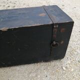 Old vintage wooden travel trunk