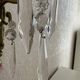 Pair of bronze wall lights with crystal pendants – Louis XV style