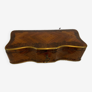 Glove box in cedar burl napoleon iii boulle marquetry 19th century