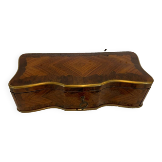 Glove box in cedar burl napoleon iii boulle marquetry 19th century