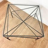 Coffee table in glass and wrought iron