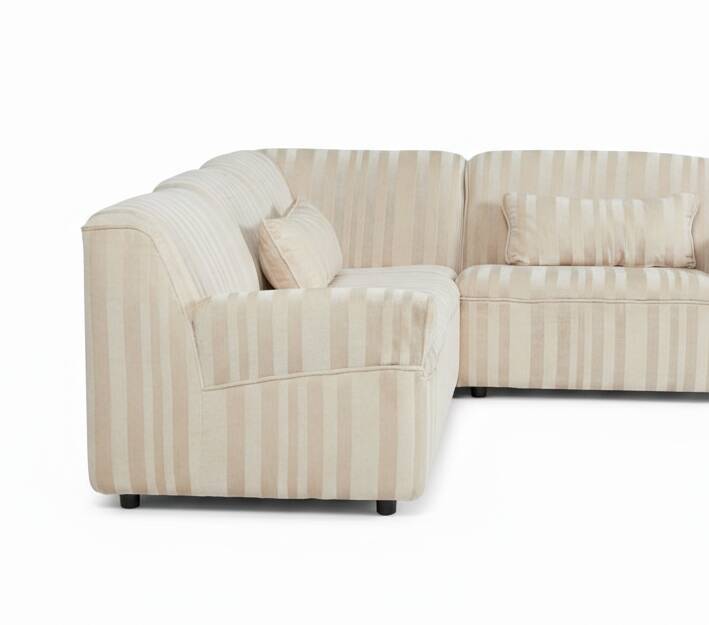 German Modular Sofa Set (10 Pieces)  — Wood Frame & Velvety Textile