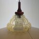 Scandinavian jellyfish pendant lamp in glass and wood 1970