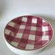 6 plates earthenware red checkerboard decorations