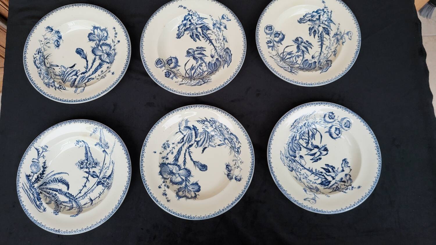Set of 6 Clairefontaine Earthenware soup plates Indiana decor