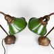 Pair of Unique 1920's Enamel & Cast Iron Desk Lamps, Czechoslovakia