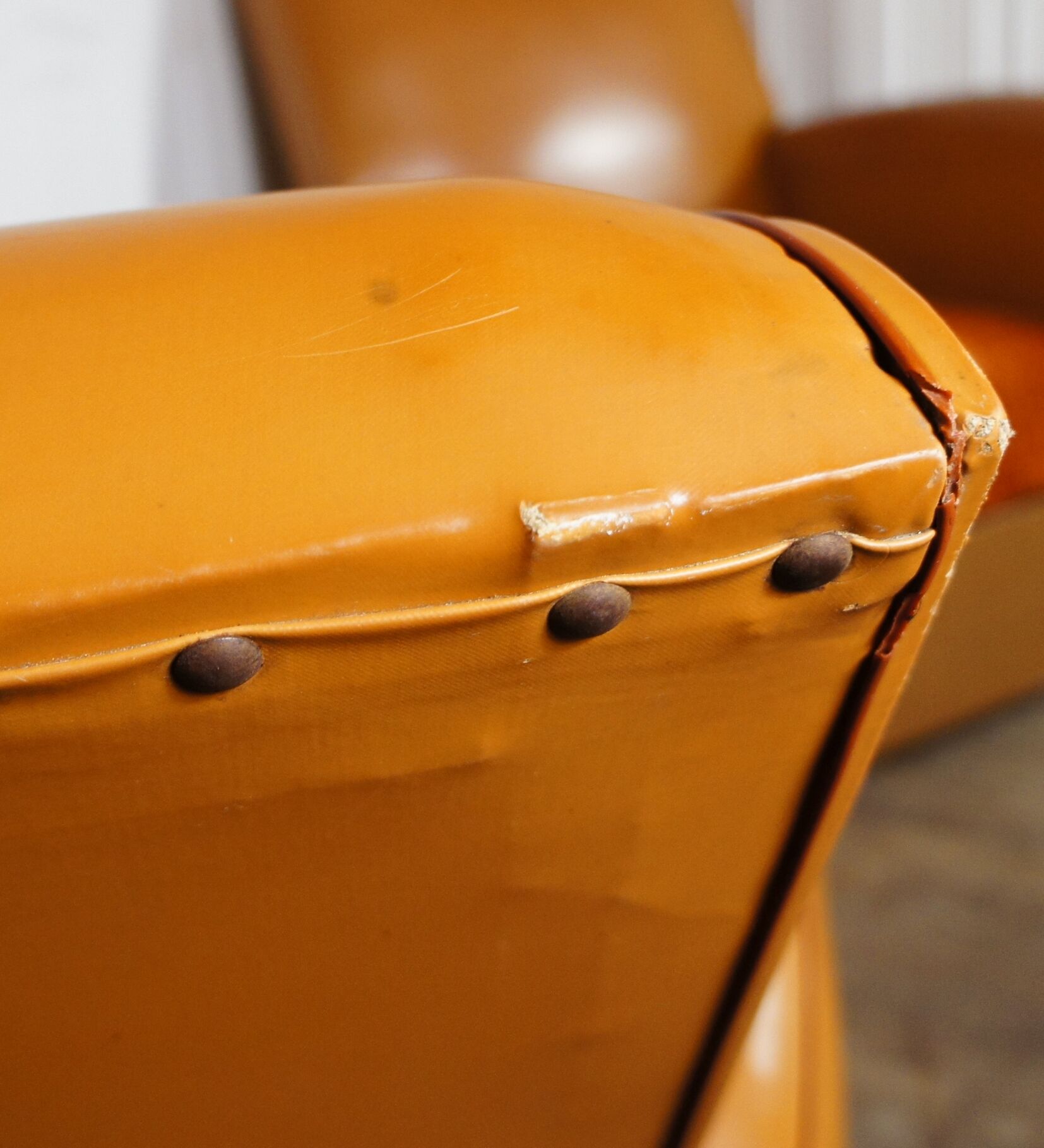 Pair of club chairs in skai 1960