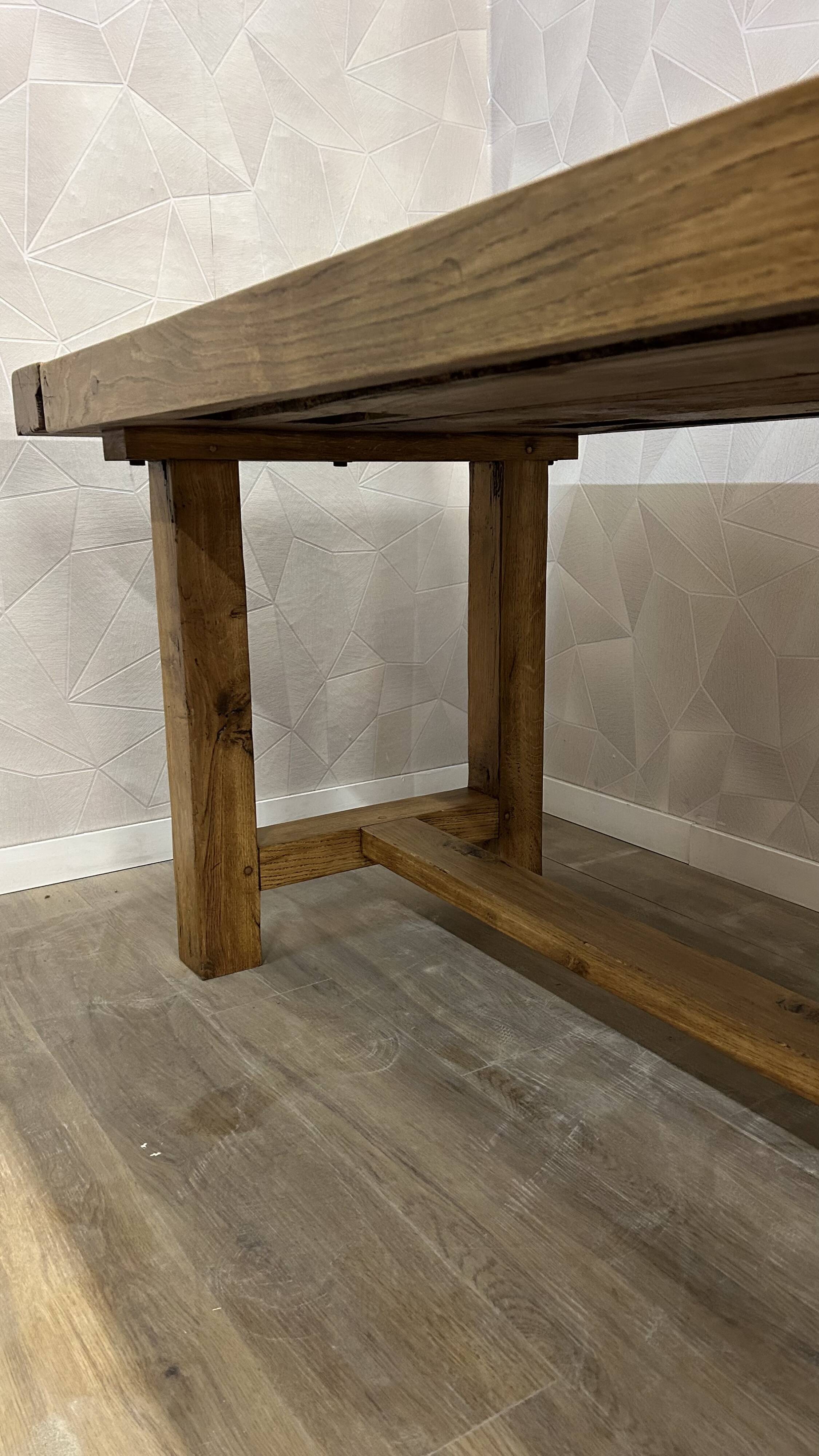 Genuine farmhouse table in renovated solid oak