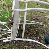 Paire de fauteuils de jardin anciens fer plein métal