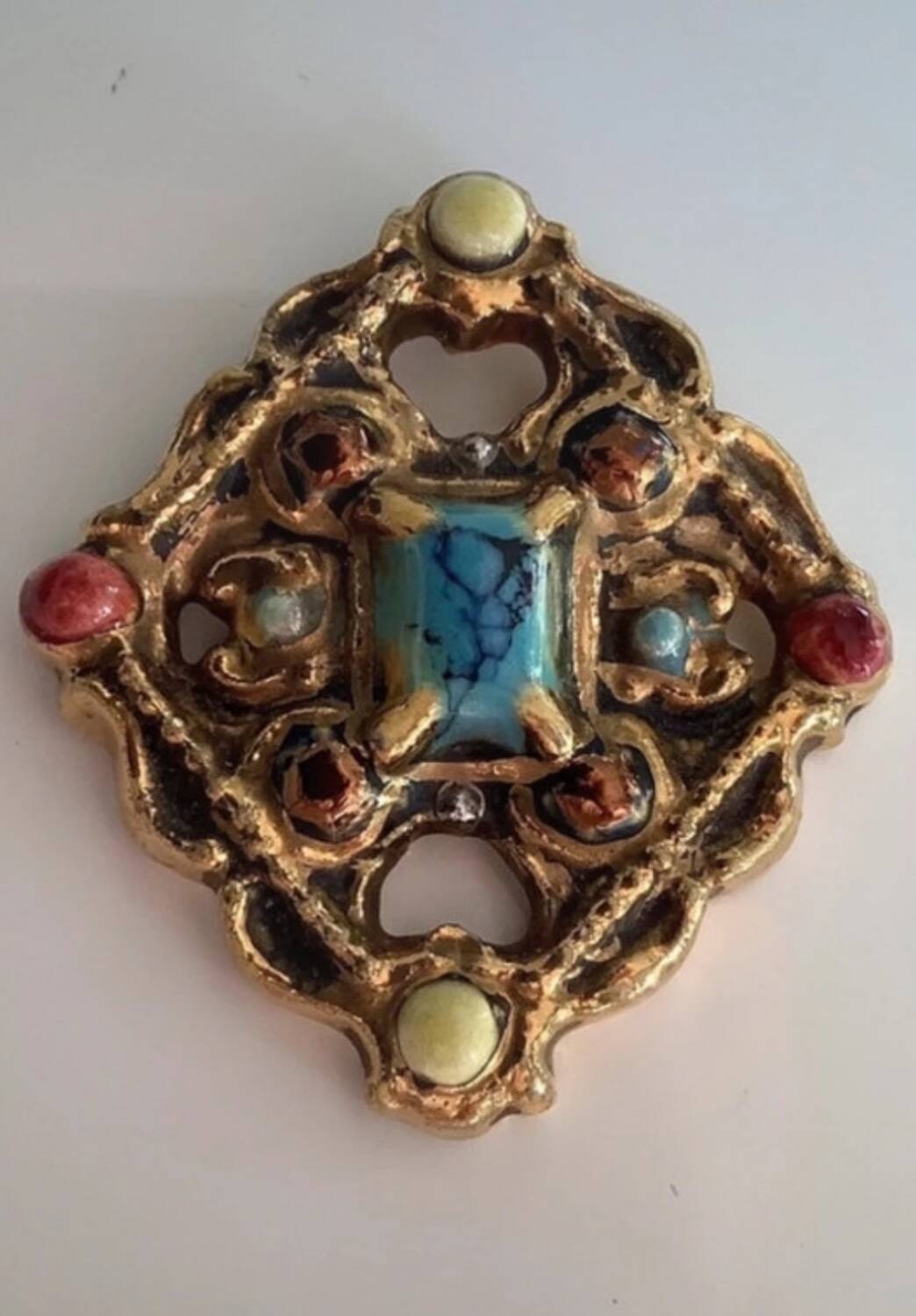 Marc Roussel Polychrome Ceramic Cross