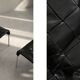 Chaises longues en cuir noir patchwork suédoises modernes du milieu du siècle d'IKEA