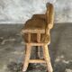 Small brutalist bench with backrest and armrests in Asian blonde teak H67 L6