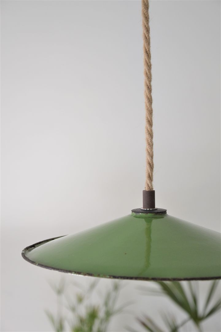 Industrial suspension, green enamel shade